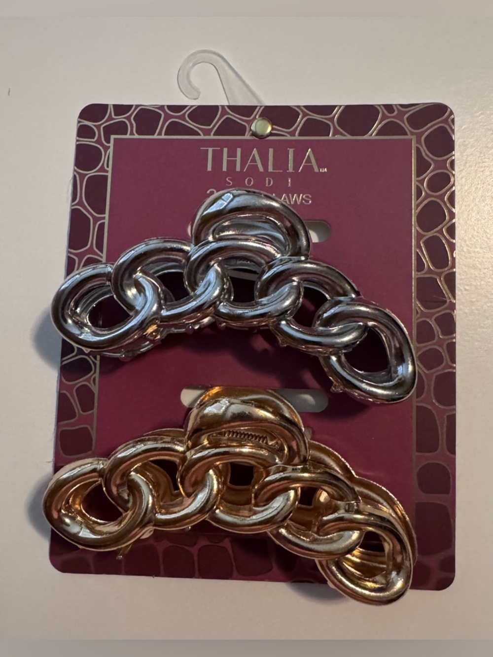 Thalia Sodi Metallic Chain-Link Hair Clips in Silver and Gold